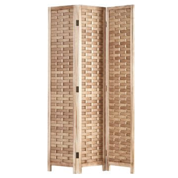 Homestyle4U Pregrada za prostor, 3-delna pregradna stena, 170x120x2 cm, rjava