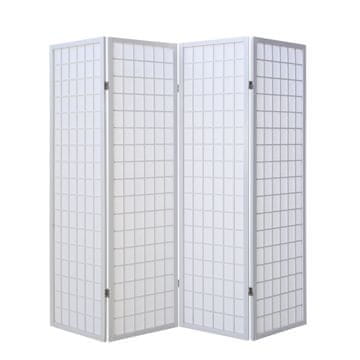 Homestyle4U Pregradna stena, 4-delna Shoji pregrada, 176x2,2x175 cm, bela, zložljiva