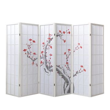 Homestyle4U Pregrada za prostor, 264x2.2x179 cm, bela, lesena