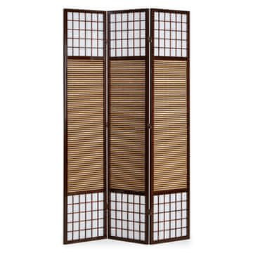Homestyle4U Pregrada za prostor, 3-delna, 120x200x1,8 cm, rjava
