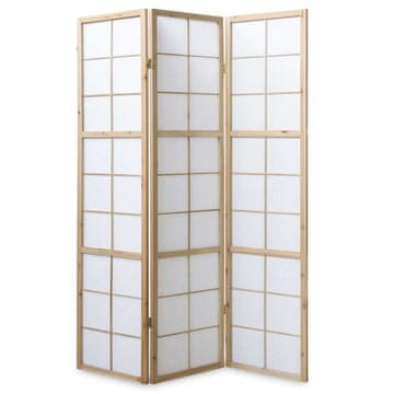 Homestyle4U Pregrada za prostor, Shoji 3-delna, 132x2,2x175 cm, rjava