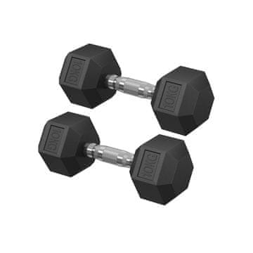 Songmics Set uteži šestkotnik 31x13.5x11 cm črna