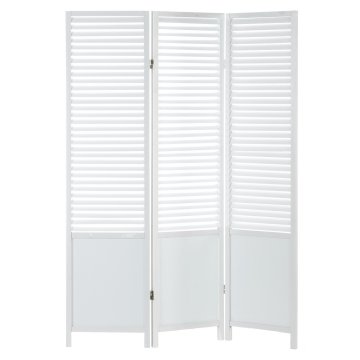 Homestyle4U Pregradna stena, 3-delna, 130x2,2x175 cm, bela