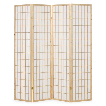 Homestyle4U Pregrada za prostor, Shoji 4-delna, 176x2,2x175 cm, rjava