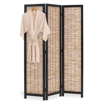 Homestyle4U Pregrada za prostor, 3-delna, 170x120x2 cm, črna
