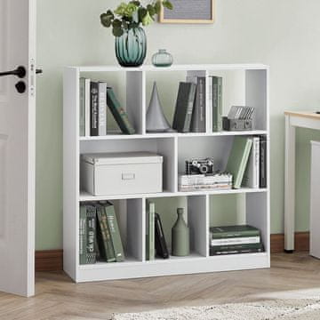 Songmics Knižna omara 97.5x100x30 cm Bela