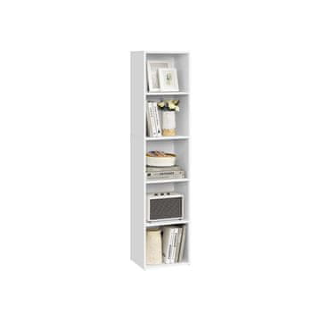 Songmics Knjigarna 3 police 24x30.2x134.2 cm bela