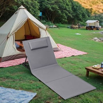 Songmics Plažni stol 158x55 cm siva