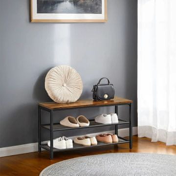 Songmics Klop za čevlje 80x30x44.5 cm rjav
