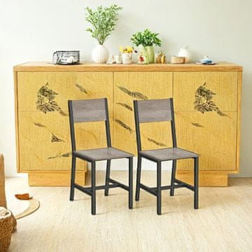 Songmics Set jedilnih stolov 36x46.6x87.1 cm kovina v barvi greige