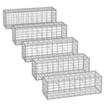 Songmics Gabionska košara 100x30x30 cm srebrna