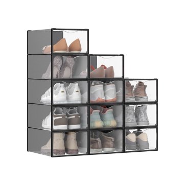 Songmics Organizator za čevlje 33.2x23x14.5 cm Prozorna plastika