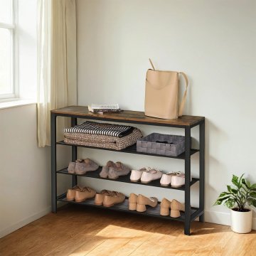 Songmics Obešalnik za čevlje 100x30x72 cm rjav