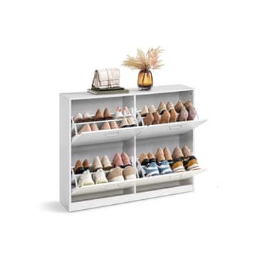 Songmics Omara za čevlje 4 predali 24x105.5x82.7 cm bela