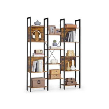 Songmics Knjižna polica z lestvijo 24x128x166 cm rjava