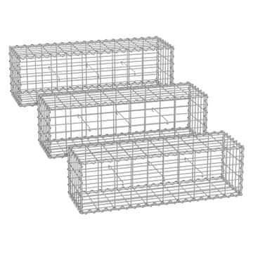 Songmics Gabionska košara 100x30x30 cm srebrna