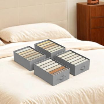 Songmics Set organizatorja omare 6 predelkov 42x30x17 cm siva