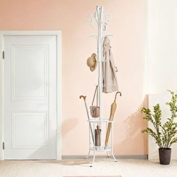 Songmics Stojalo za plašče 40x40x175 cm Belo
