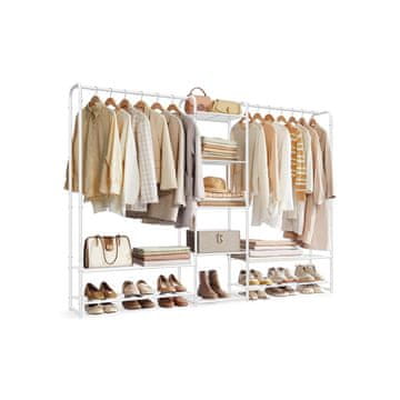 Songmics Oblečni regal 29x183x158.4 cm Bela