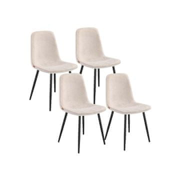 Songmics Set 4 jedilnih stolov 55x43.5x85.5 cm krem barve