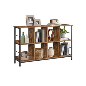 Songmics Knjižna omara 8 predelkov 80x33x149 cm rjava