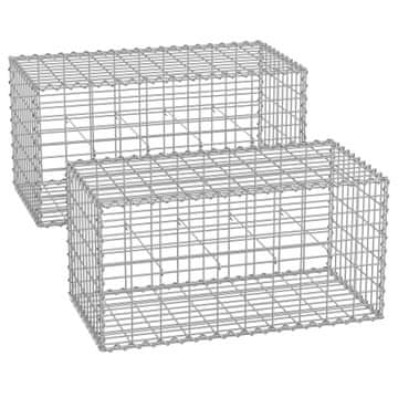 Songmics Gabionska košara 100x50x50 cm srebrna