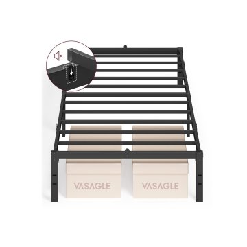 Songmics Enojni okvir postelje 200x90x35.6 cm črne barve