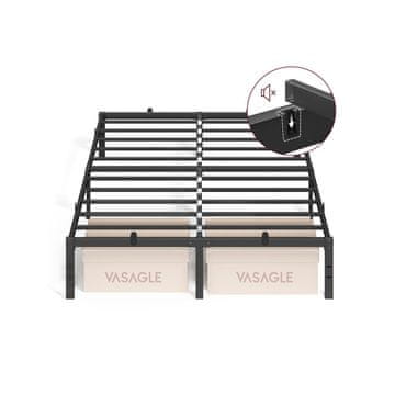 Songmics Enojni okvir postelje 200x140x35.6 cm črne barve