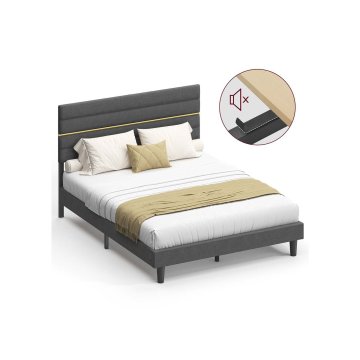 Songmics Postelja z okvirjem 202x146x110 cm, siva
