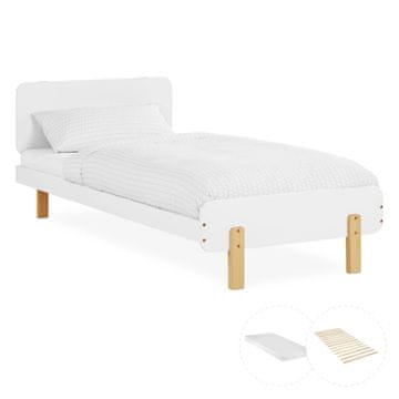 Homestyle4U Enoposteljna postelja, 95x76,5x209 cm, bela