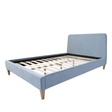 Homestyle4U Oblazinjena postelja, zakonska, 150x212x103 cm, modra