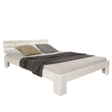 Homestyle4U Postelja za dva, 144x204 cm, bela
