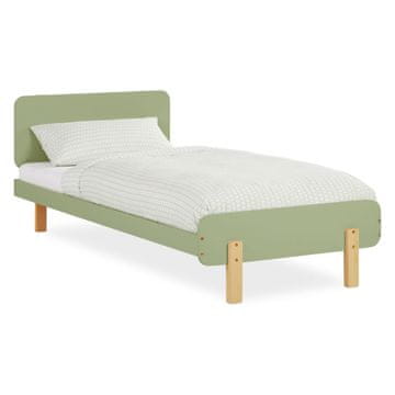 Homestyle4U Enoposteljna postelja, 95x76,5x209 cm, zelena
