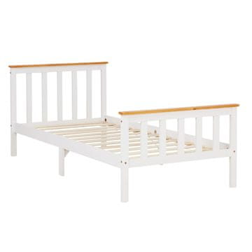 Homestyle4U Enoposteljna postelja, 96x206x82 cm, bela