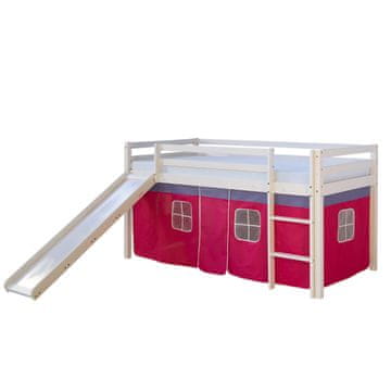 Homestyle4U Pograd s toboganom, 207,5x110x219,5 cm, roza