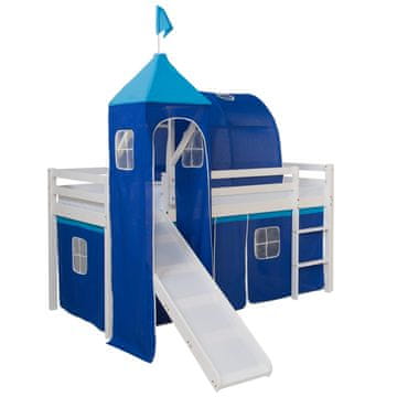 Homestyle4U Pograd s toboganom in stolpom, 207,5x228x219,5 cm, modra