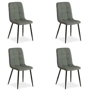 Homestyle4U Jedilniški stol, komplet, jajčasta oblika, 43,5x88x50 cm, siva