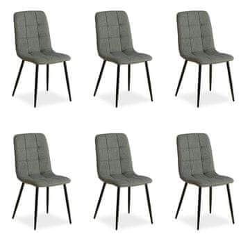 Homestyle4U Jedilniški stol, komplet, jajčasta oblika, 43,5x88x50 cm, siva