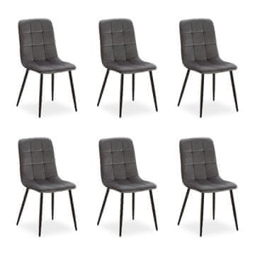 Homestyle4U Jedilniški stol, komplet, jajčasti stol, 43,5x88x50 cm, siva