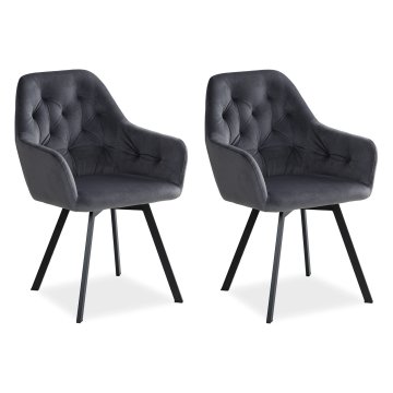Homestyle4U Jedilniški stol, komplet, 59x87,5x65 cm, siva