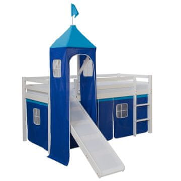 Homestyle4U Pograd s toboganom in stolpom, 207,5x228x96,5 cm, modra
