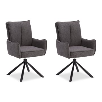 Homestyle4U Jedilniški stol, komplet, 59x93,5x64 cm, antracit