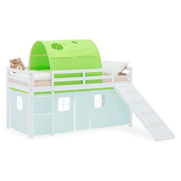 Homestyle4U Pograd za otroke, 207,5x160x217,5 cm, bela, zelena