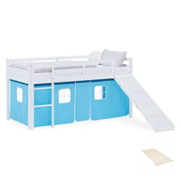 Homestyle4U Pograd za otroke, 207,5x110x217,5 cm, bela, modra