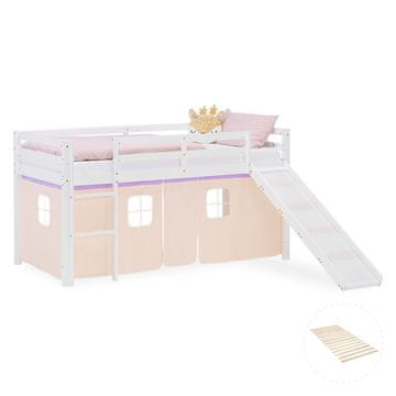 Homestyle4U Põrandavoodi, 207,5x110x217,5 cm, valge lilla oranž