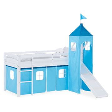 Homestyle4U Pograd, 90x200 cm, 207,5x228x217,5 cm, bela, modra