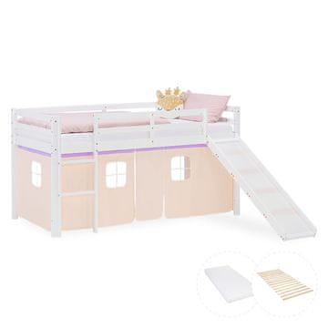 Homestyle4U Pograd za otroke, 207,5x110x217,5 cm, bela