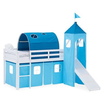 Homestyle4U Pograd za otroke, 207,5x228x217,5 cm, bela, modra