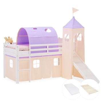 Homestyle4U Pograd za otroke, 207,5x228x217,5 cm, bel, s shrambo