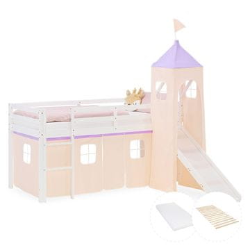 Homestyle4U Pograd, 90x200 cm, 207,5x228x217,5 cm, bela